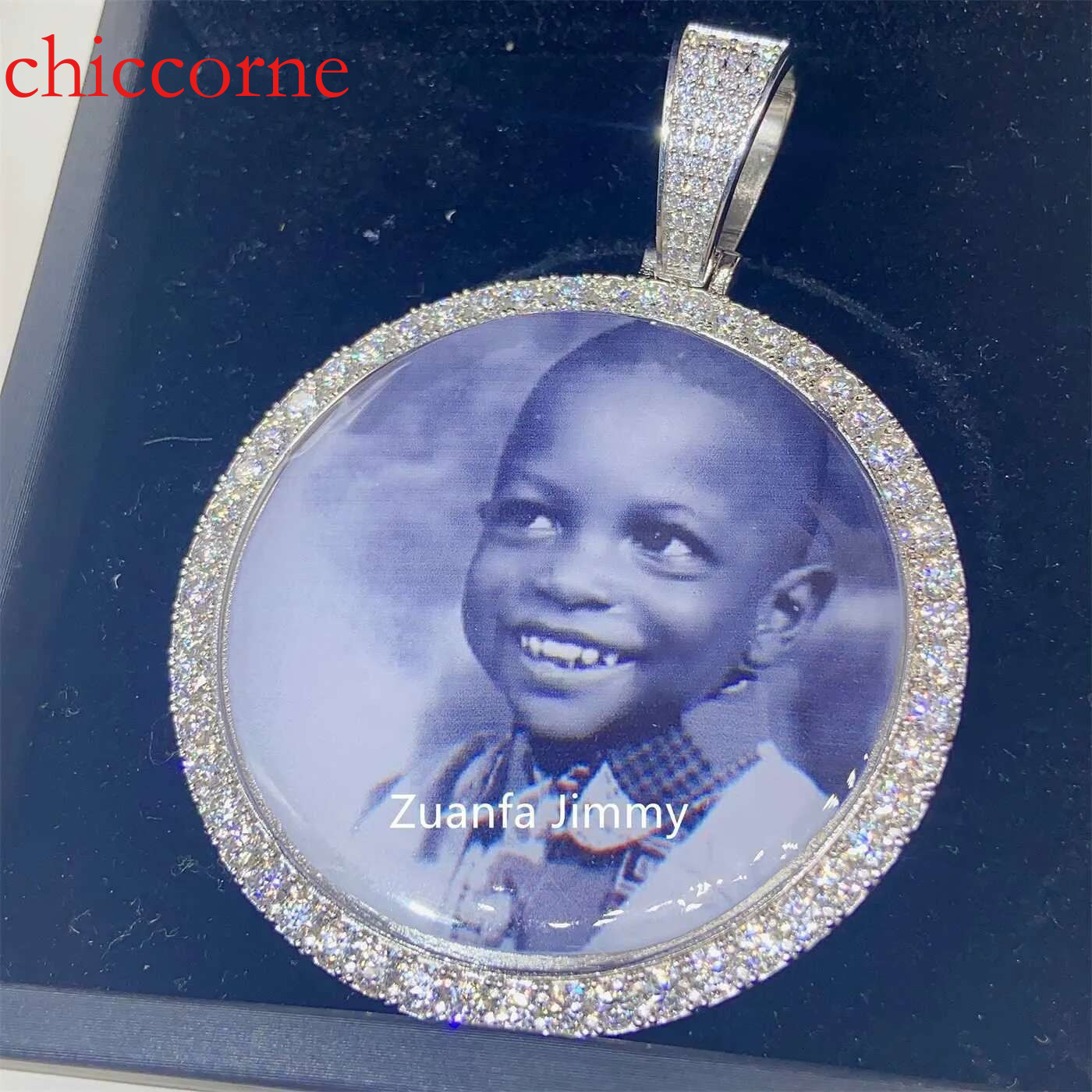 25MM 40MM 55MM Pass Dia Tester Iced Out Jewelry Sterg Sier VVS1 Moissanite Picture Pendant Necklace