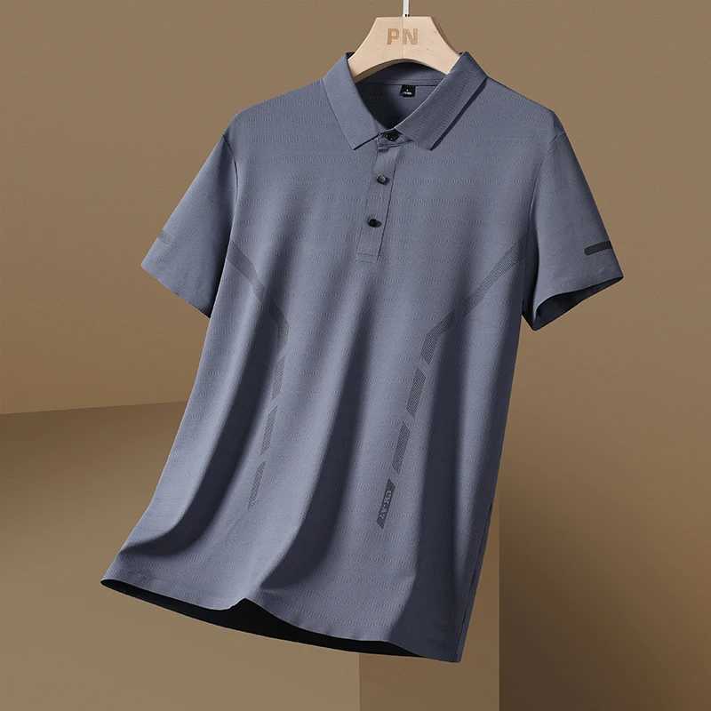 2014 New Summer Fashionable High Quality Ice Silk Polo Neck Medieval Dad Short Sleeve Top Casual Mens Polo Shirt W250414