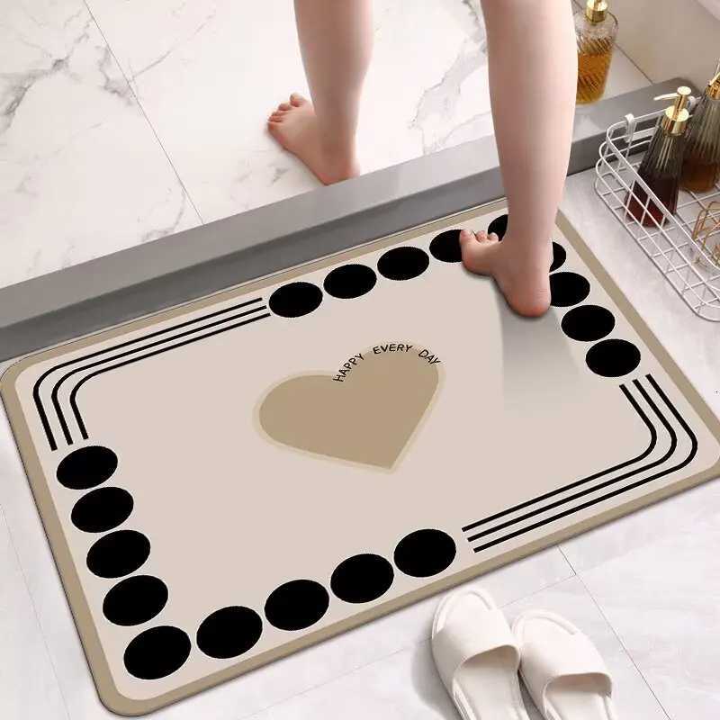 Diatom mud upholstered carpet absorbent quick-drying foot mat floor mat bathroom door non-slip toilet C251114