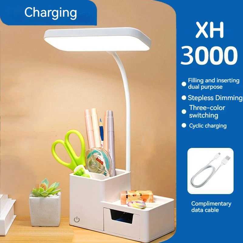3000XHH Rechargeable Folding LED Touch Dimmable Study USB Reading Light Eye Protection Pen Holder Bedroom Night Light M251114