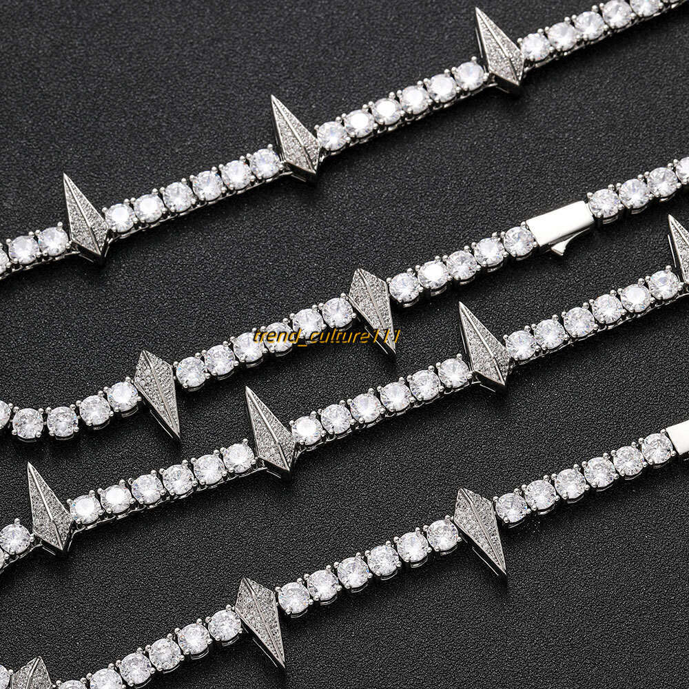 New Hip Hop 5mm Black Panther Same Style Full Dia Wolf Teeth Tennis Personalized Trendy Brand Men's Moissanite Clavicle Chain