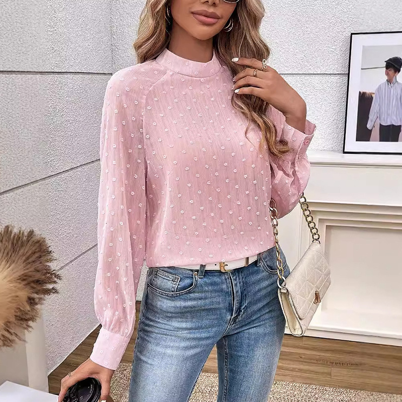 Long sleeved floral cut shirt womens shirt 2025 spring and summer new pullover top