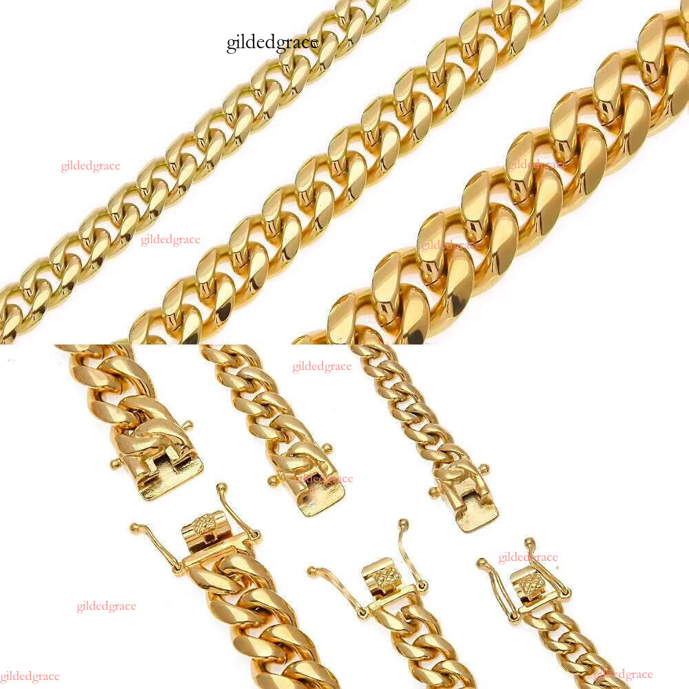 necklace moissanite chain 10mm 22inches Mens Real Hip Hop Chains Vvs Moissanite Dia Prong Set 14k Gold Cuban k Chain Necklaces