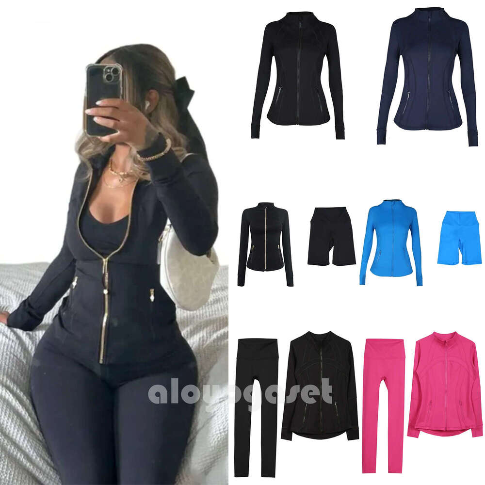 New style Tops Sweatshirt Overcoat Bra Leggings Men Women Clothes Sets jacket Plus Soft Socks luluity lemoner Pants jackets Set