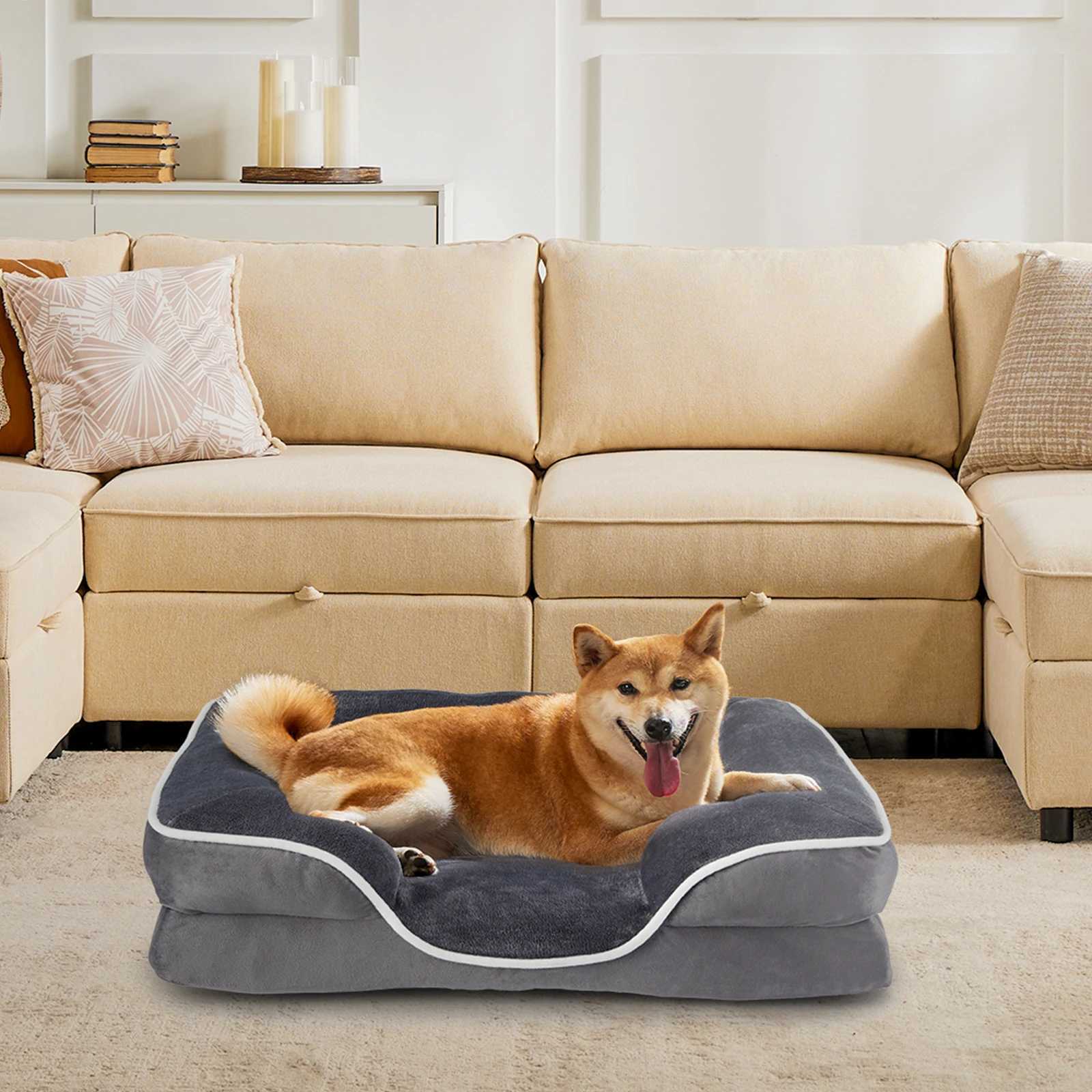 JHK Orthopedic Dog Bed Memory foam Pet Bed for Small Dogs and Cats with Washable Removable Cover and Non slip Base Lining X250412