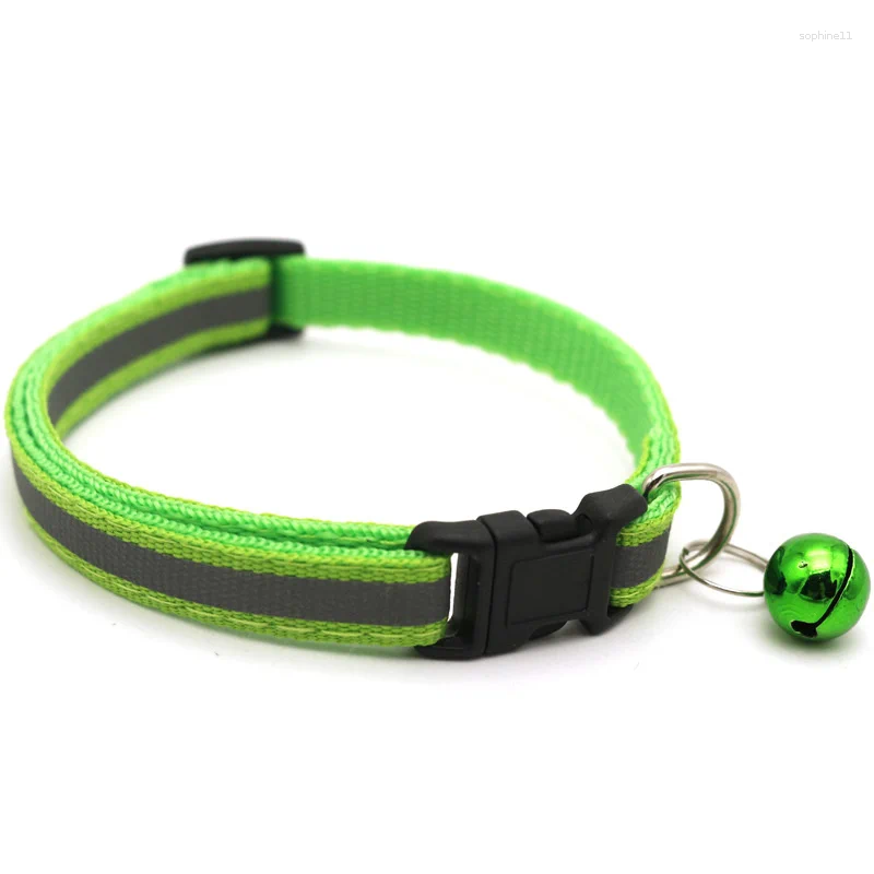 Update 100Pcs Pet Reflective Cloth Collar Cat Dog Bell Luminous