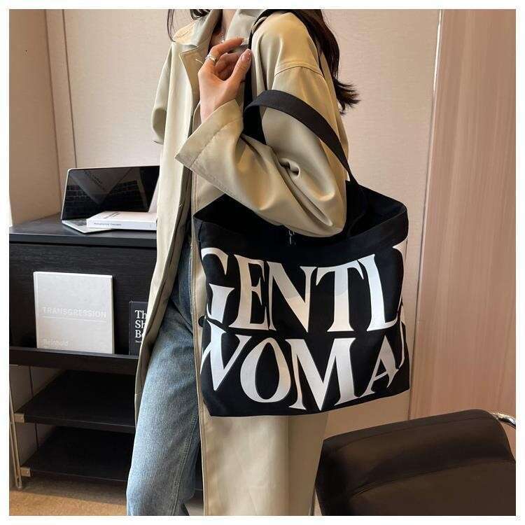 designer bag Large capacity letter canvas women's summer new internet celebrity fashion one shoulder tote for outdoor shopping bag
