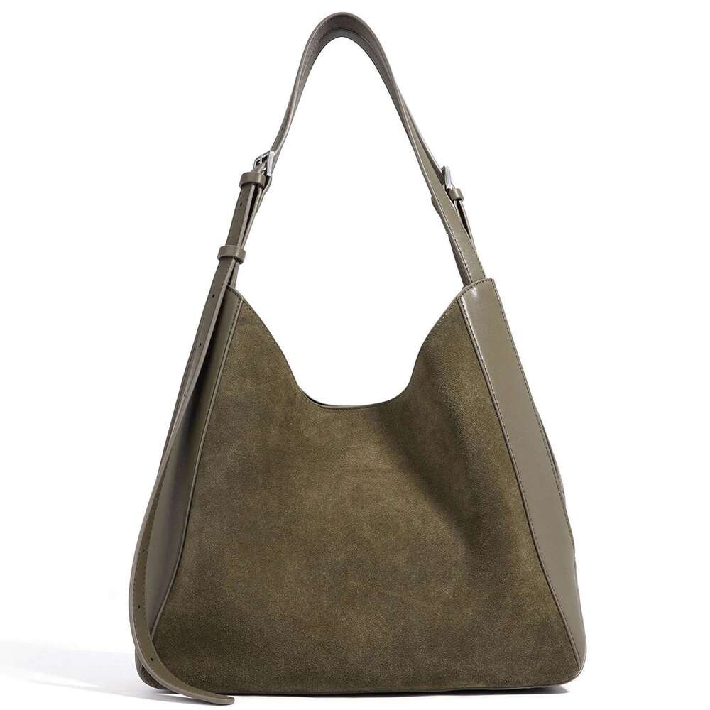 2025 New Suede Women Retro Autumn Winter Shoulder Split Leather Female Armpit Hand Tote Bag