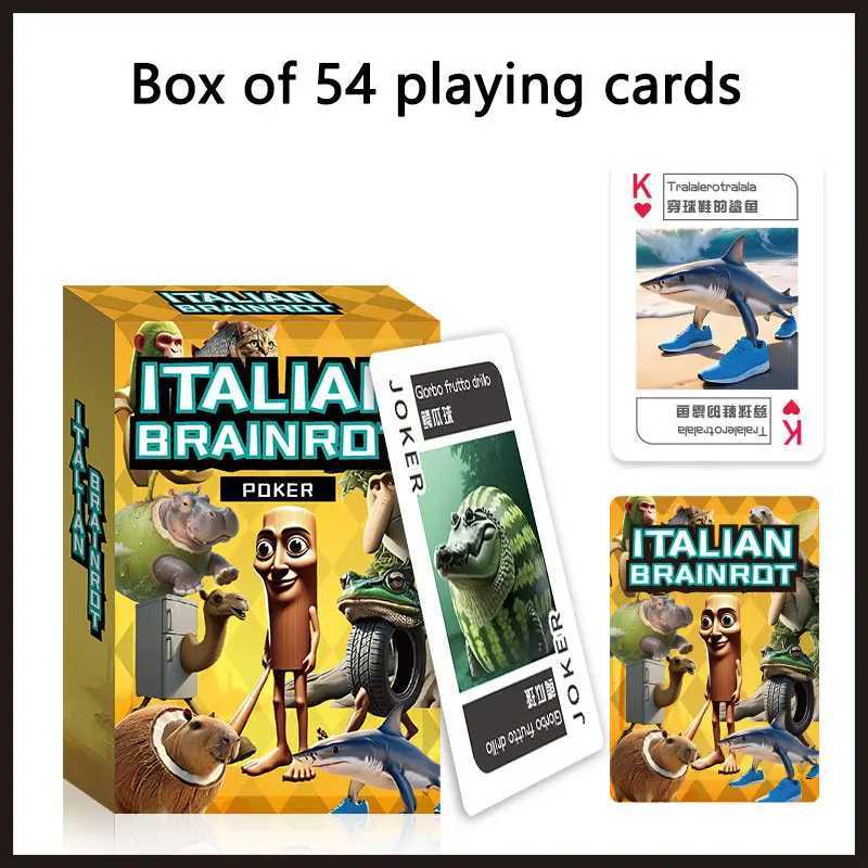 54pcs Italian Brainrotcard Funny Playing Cards Tung Sahur Tralalero Tralala Game Collection Cards Toys C251114