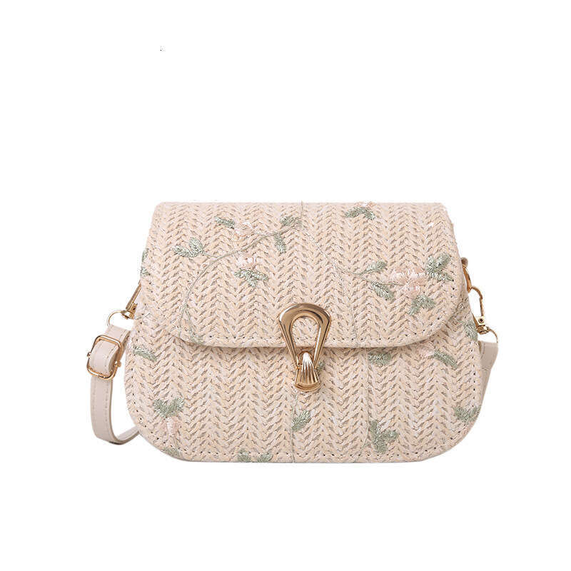 Handmade Beach Bag Grass For Women In The Summer Of 2023, New Small And Fresh Lace Flower Woven Saddle Bag, Versatile Single Shoulder Crossbody Bag Kq