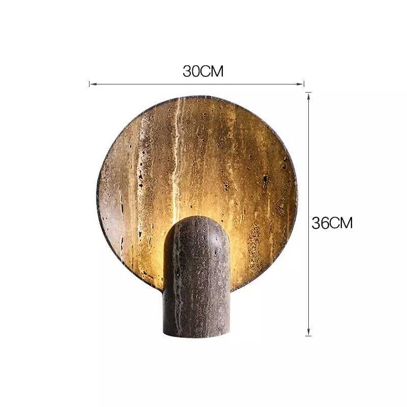 ins living room brown luxury dark travertine rock minimalist Nordic bedroom home decor LED modern resin table lamp M251114