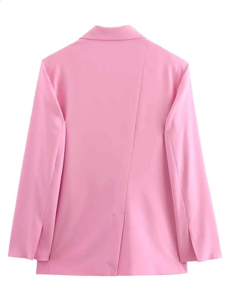 European womens fashionable casual jacket shoulder lining loose collar long sleeved 250407