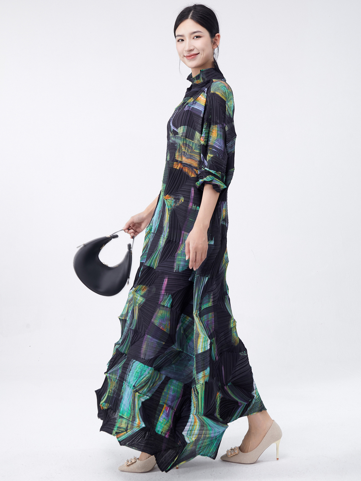 dongdumaoyi Elegant Plus Size Women's Long Skirt with High-End Print Design - Fashionable Loose Fit Temperament Dress