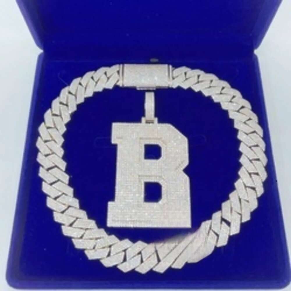 necklace moissanite chain Hip Hop Gold Iced Out Vvs Moissanite Dia Custom Letter Name Necklace