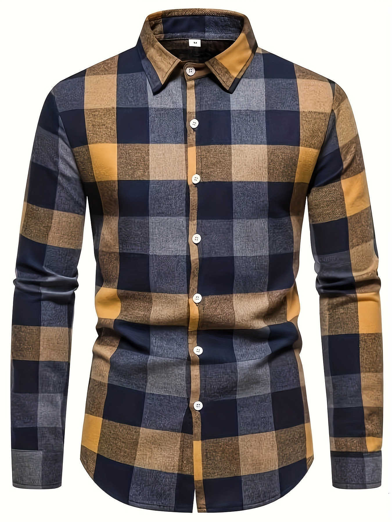 Fashion Plaid Striped Printed Shirt Mens Long-sleeved Shirt Spring And Autumn New Buttons Lapel Shirt Street Loose Casual ShirtXJ250121