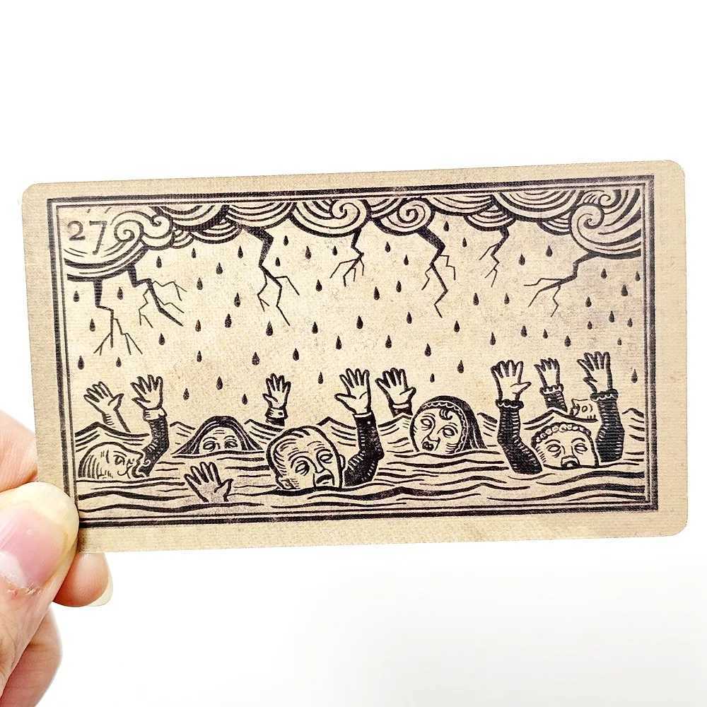 Mildred Paynes Oracle 1036cm of Black Enchantment 52 Pcs Black Line Imagery Woodblock Style Cards C251114