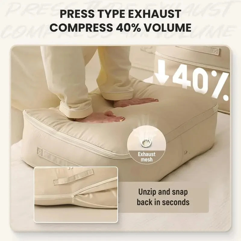 Compression Dustproof Organizer Storage Bag Large Capacity Moisture-proof Clothes Quilt Moving Bag Self Compression Organizer 250407