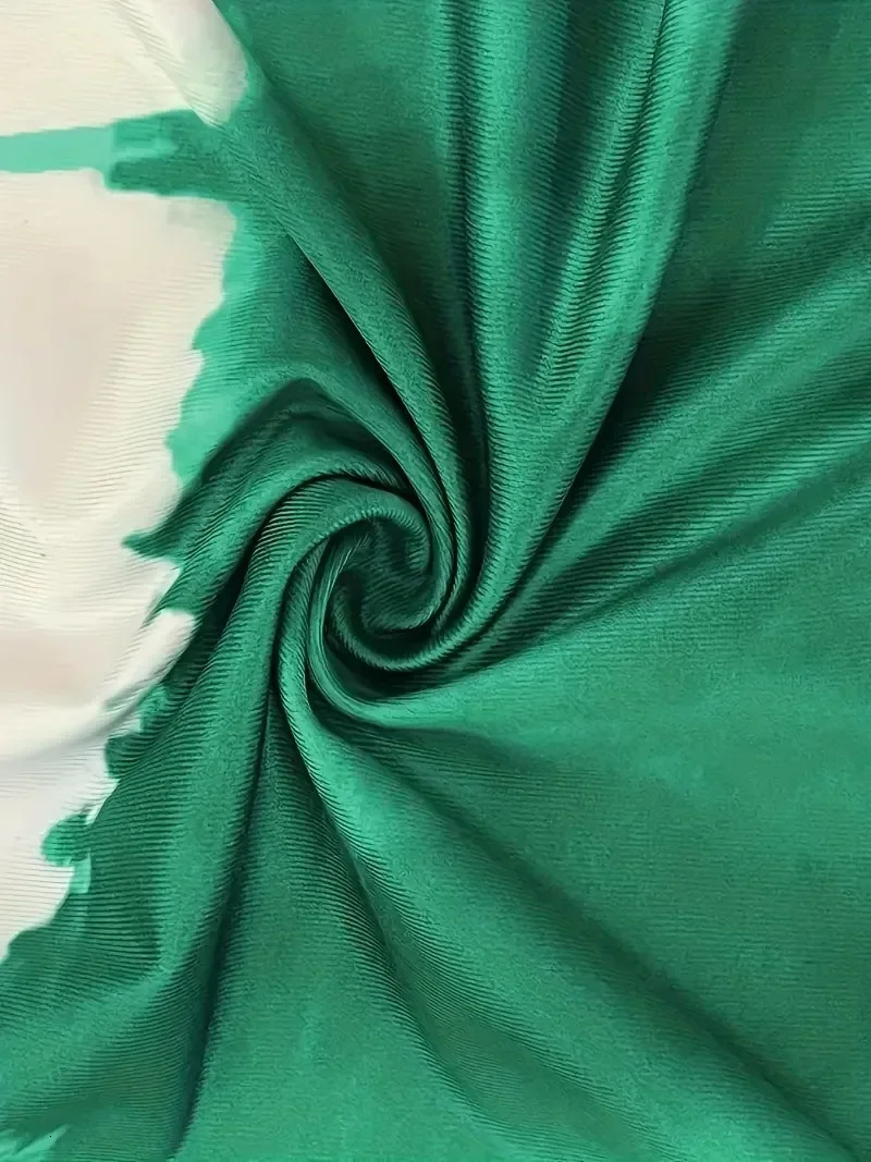 Womens fashionable casual dress short sleeved tie dye leopard Vneck mini elastic 250414Z