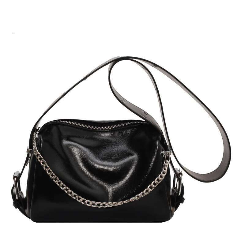 Fashion Women's Soft Sier Leather Pillow Crossbody Ladies Chain Handbags 2023 New In Cross Body Bucket Bag
