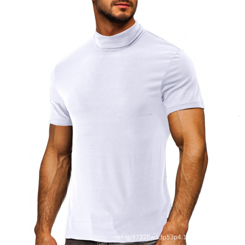 2023 Summer High Collar Underlay Mens Short Sleeve Mens T-Shirt Mens Underlay Top Mens T-Shirt