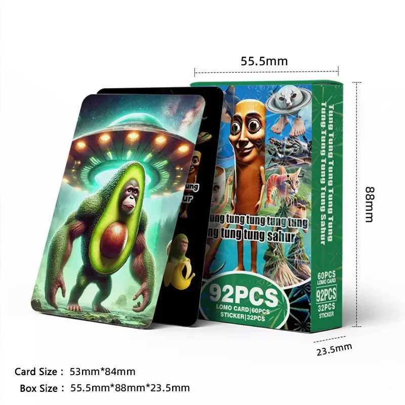 92 Pcs Italian Brainrot Cards Tralalero Tralala Tungtung Sahur Brainrot Game Card Kids Party Classic Toys Collect Gifts C251114