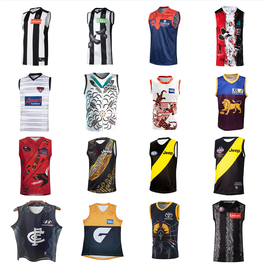 2024 West Coast geelong rugby jerseys AFL Crows Brisbane Lions Saints Rugby Jerseys, Training Vests, Football Shirts Men