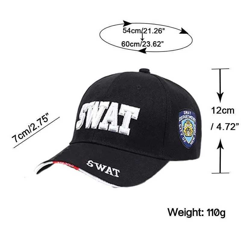 Sports Fashion SWAT Letter Embroidered Snap Cap Unisex Spring and Autumn Outdoor Adjustable Casual Hat Baseball Hat W250414