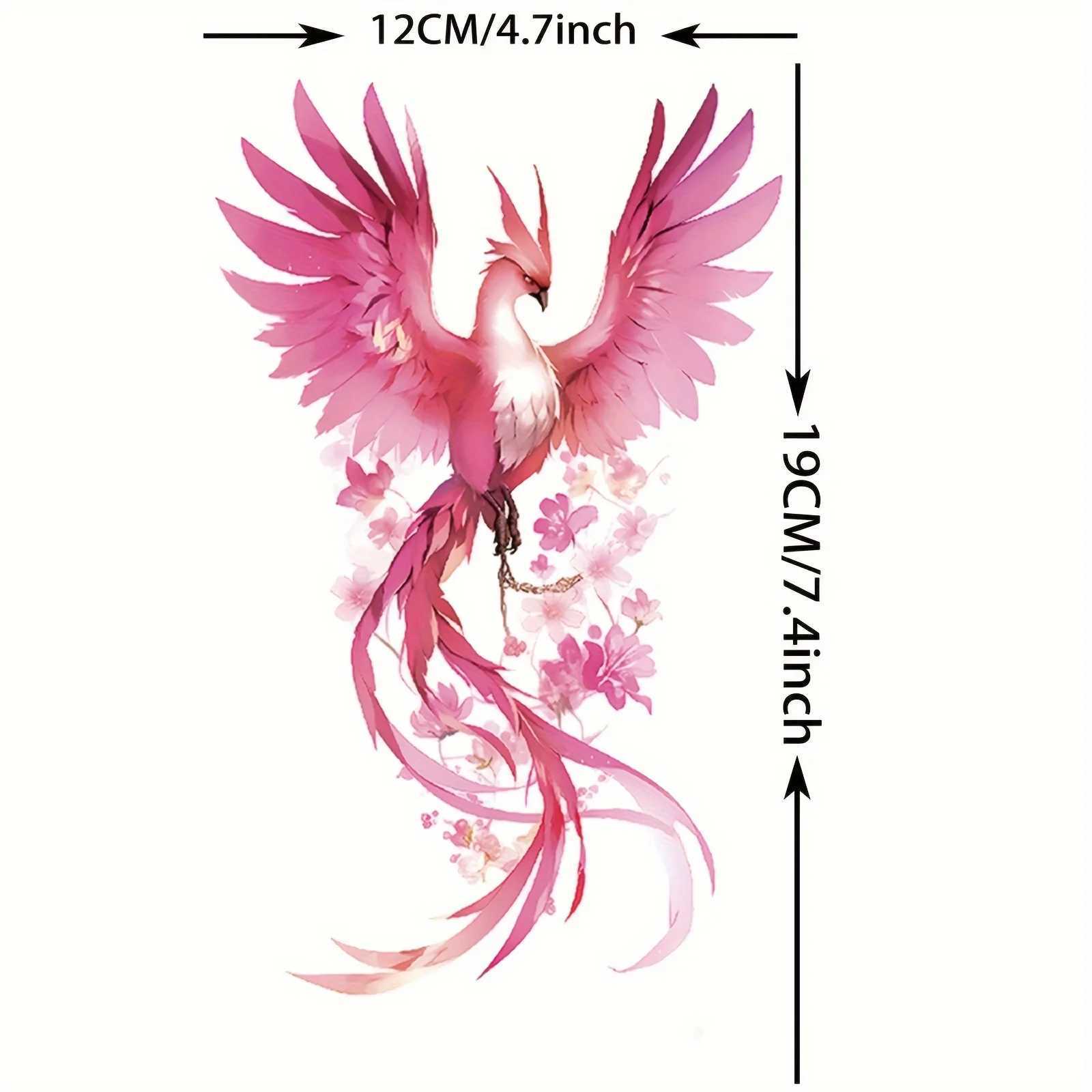 Waterproof Temporary Tattoo Stickers Phoenix Flash Tattoo Female Colorful Phoenix Body Art Fake Tattoo Flower Arm TattooXJ25414