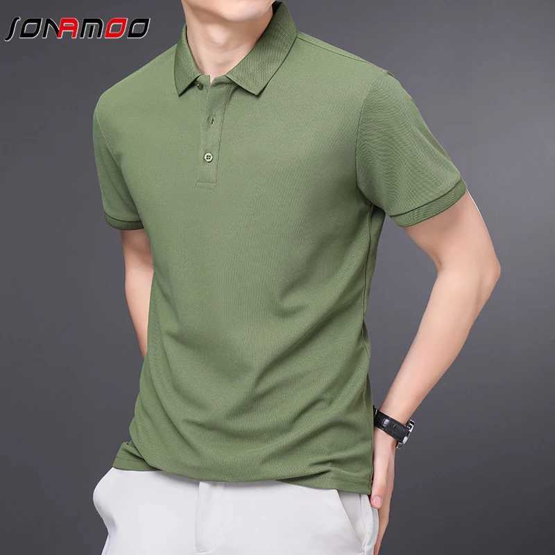 Mens solid color casual fashion short sleeved polo shirt summer comfortable top W250414
