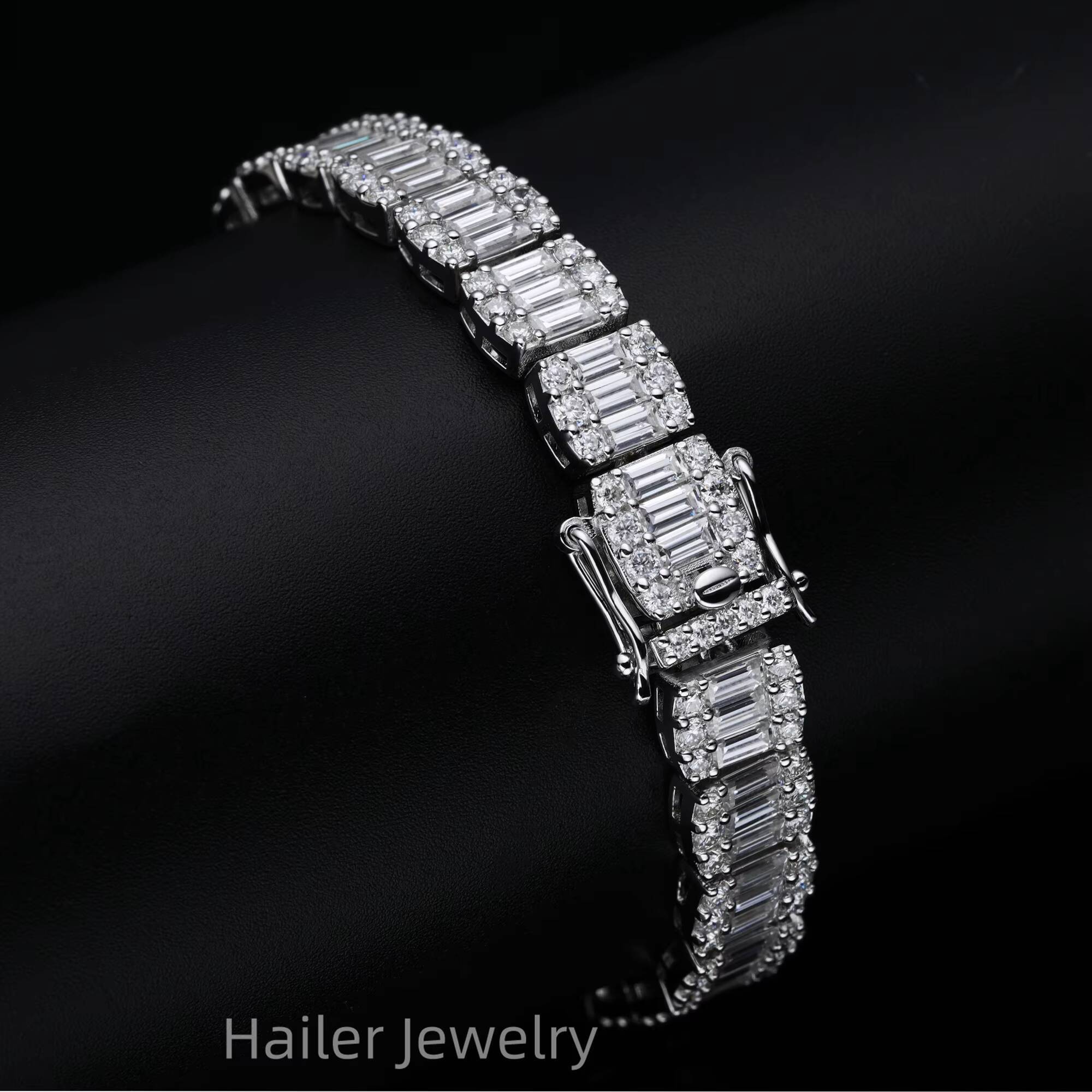 Hip Hop Cuban Jewelry for Men Iced Out Silver 925 Bracelets Men Moissanite Bracelet Men