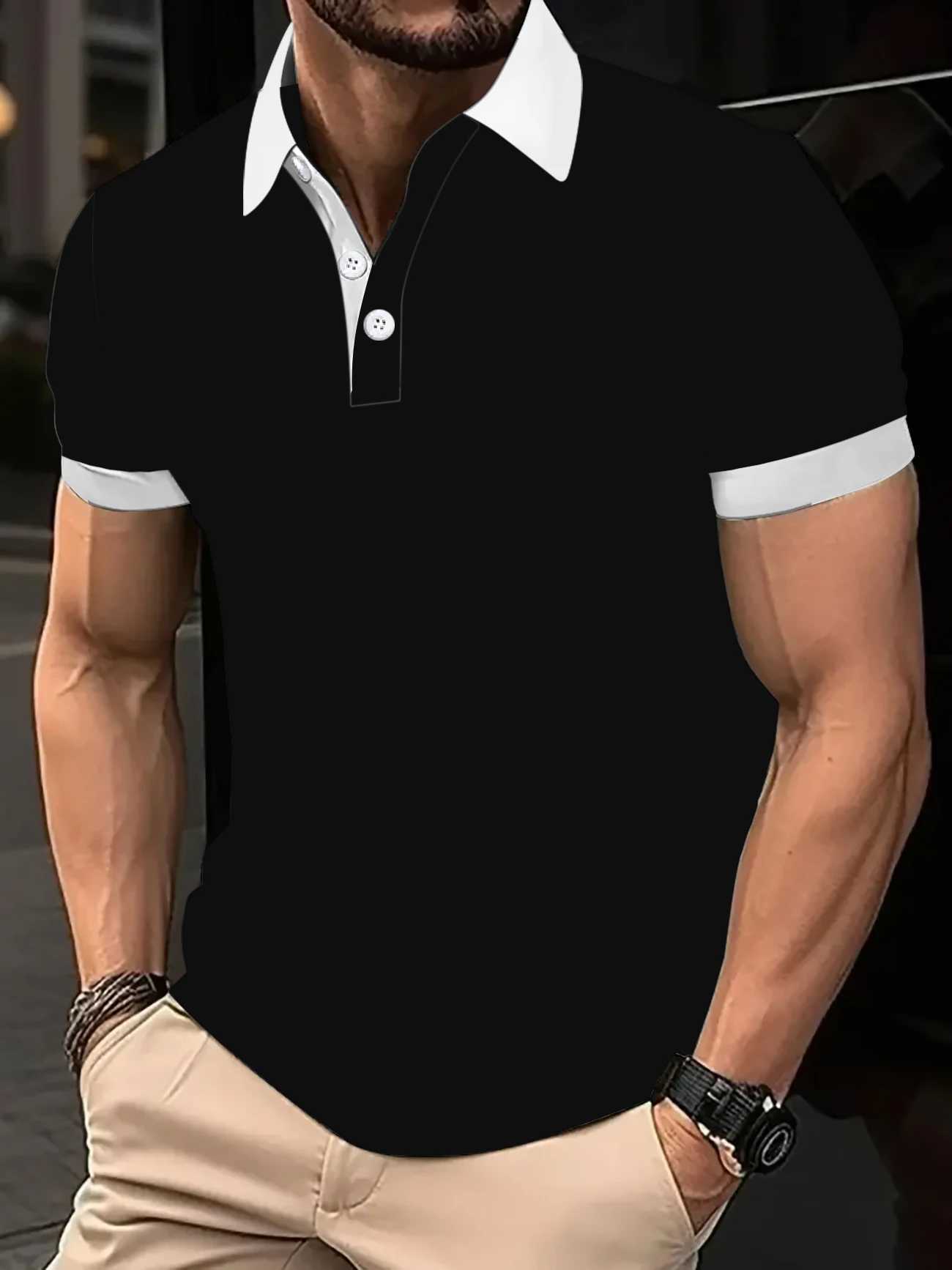 2025 Summer New Fashion Printed Breathable POLO Casual Comfortable Mens Short-Sleeved Collared Shirt W250414