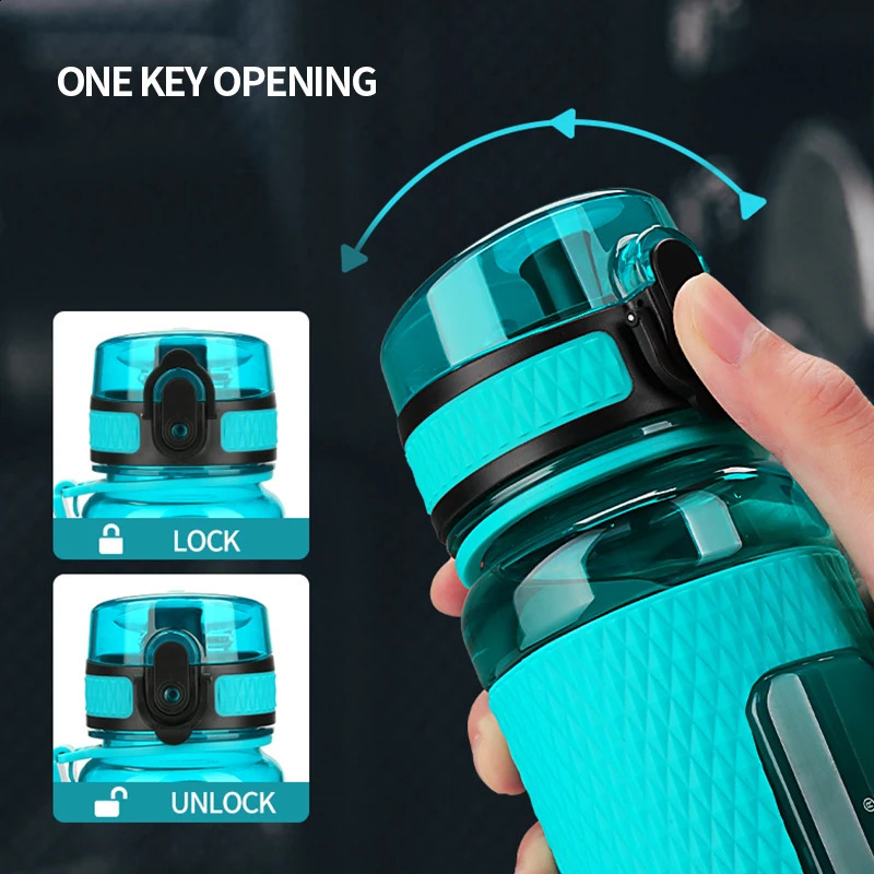 UZSPACE Sport Water Bottles BPA Free Portable Gym Anti-fall Leak-proof Large Capacity Fitness Kettle Tritan Plastic Drink Bottle 250411