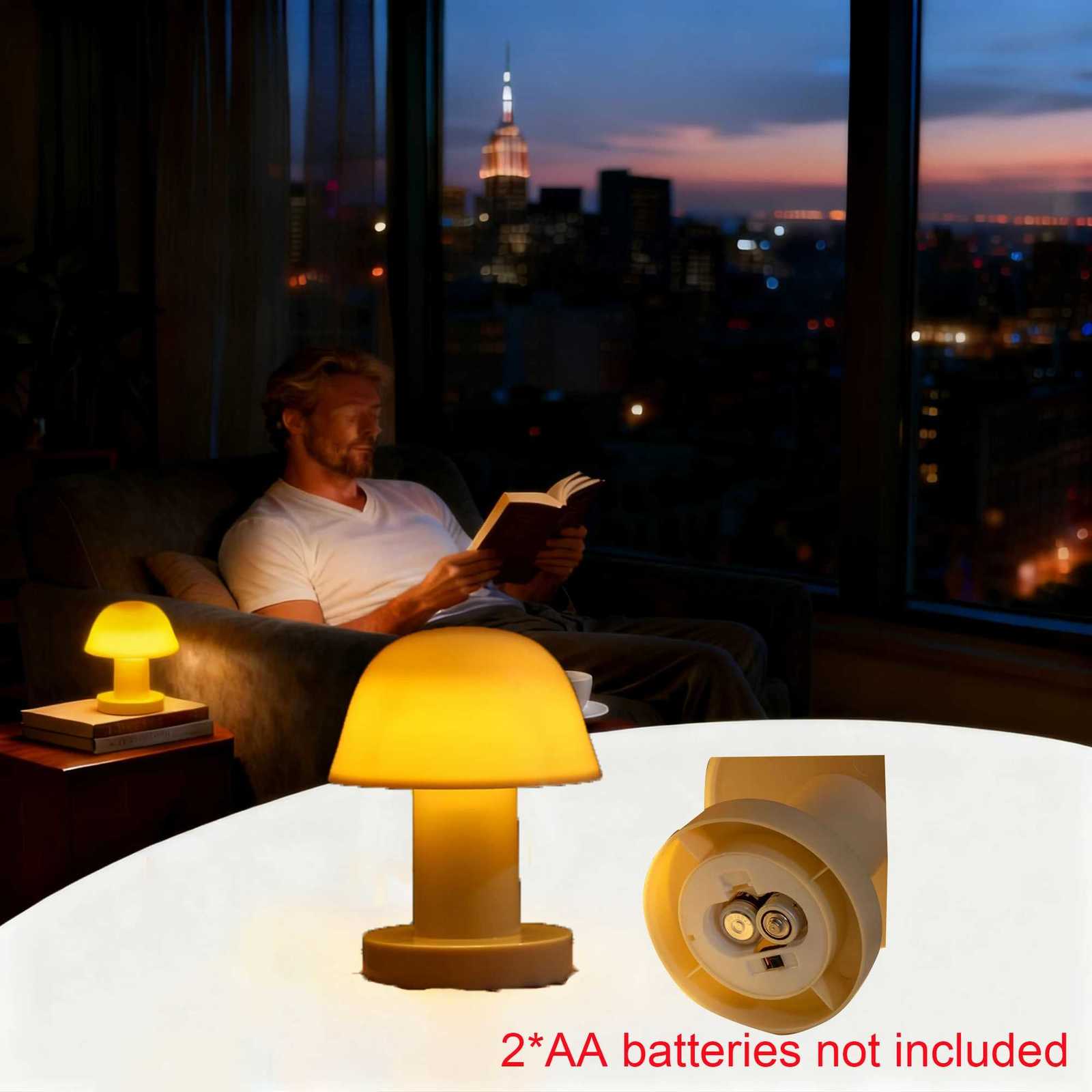 Mushroom Living Room Study Portable Pat Lamp Bedroom Bedside Night Light Dimming Atmosphere Light M251114