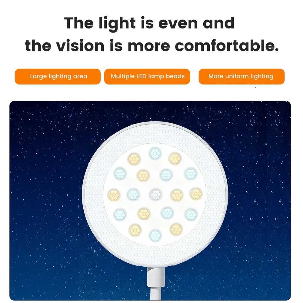 5V Portable LED Desk Lamp Brightness Adjustable Gooseneck Powered By USB Touch Dimming 3 Color Lighting for Reading Working M251114