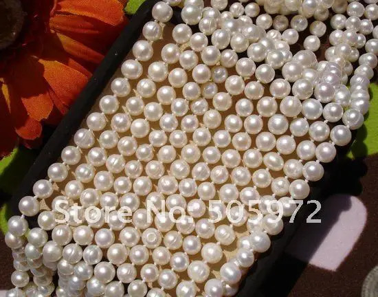 Real Pearls Long Sweater Jewelry Winter/Spring/Summer/Autumn Pearl Necklace Knotted Costume Jewellery on Sale 250403