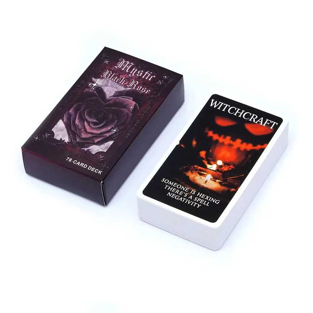 Mystic Black Rose Oracle Deck 78 Pcs Situations Tarot Cards Twin Flame Love Keywords Deck Healing Shadow Work Unique Board Game C251114
