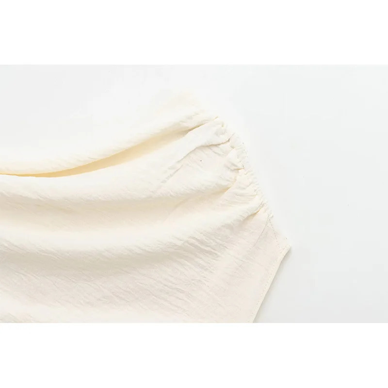 RAFZNB asymmetrical slotted womens top fashionable pleated sleeveless summer chic 250414Z