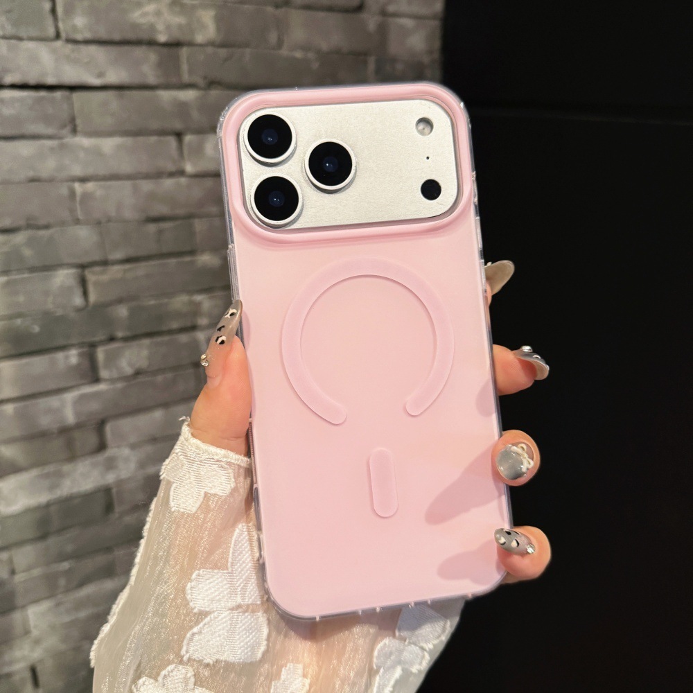 Matte Magnetic Solid Color Phone Case Compatible with iPhone 17 Pro Max Personalized Stand Case iPhone 16/15 Pro Niche