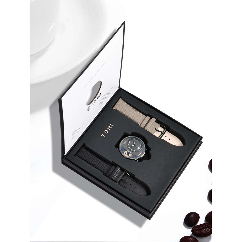 Simple Non-Mechanical Fashion Gift Box Business Manufacturer One-Piece Dropshipping Trendy Leather Strap Men's Watch