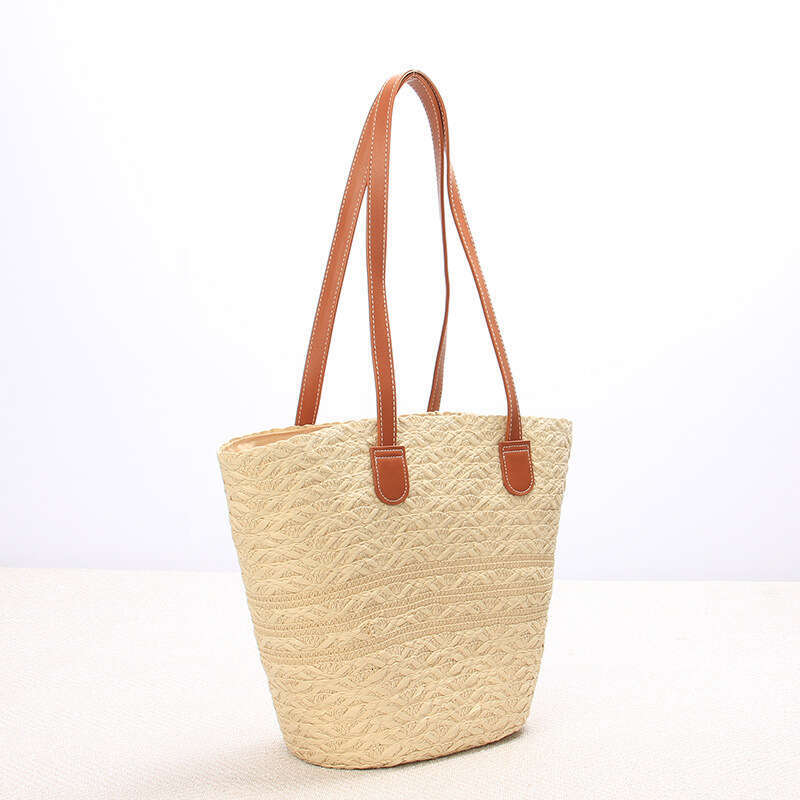 Handmade Beach Bag Ladies' Seaside French Beach Straw Woven Commuting High End Sense Large Capacity Tote Bag Women Kq2