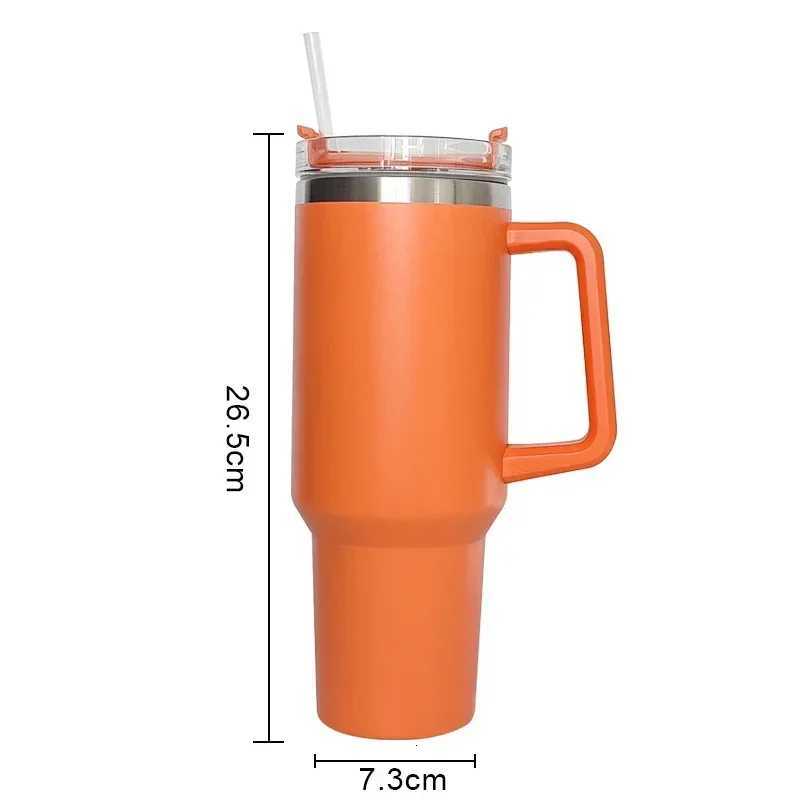 40oz Mug Tumbler With Handle Insulated Tumbler With Lids Straw Stainless Steel Coffee Tumbler Termos Cup for Travel Thermal Mug C251114