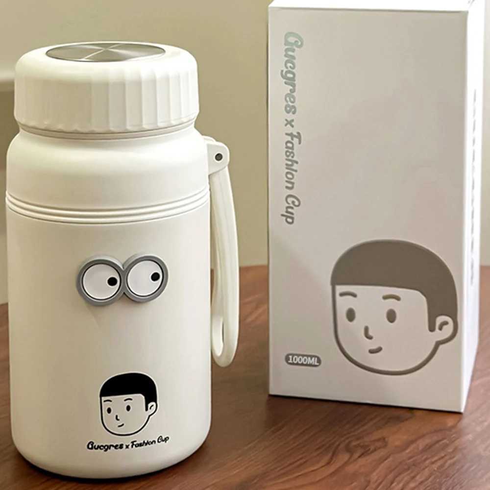 One Liter Large Capacity Water Cup Portable Outdoor Kettle Stainless Steel Rope Design For Home Office Travel Fitness C251114