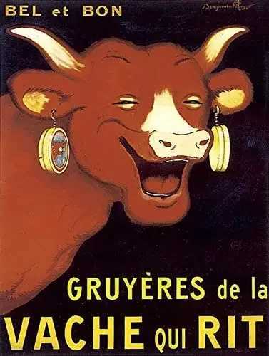 Funny Laughing Cow French Country Home La vache qui rit Metal Plaque Tin Sign for Street Shop Kitchen Bar Restaurant 16x12inchM251114