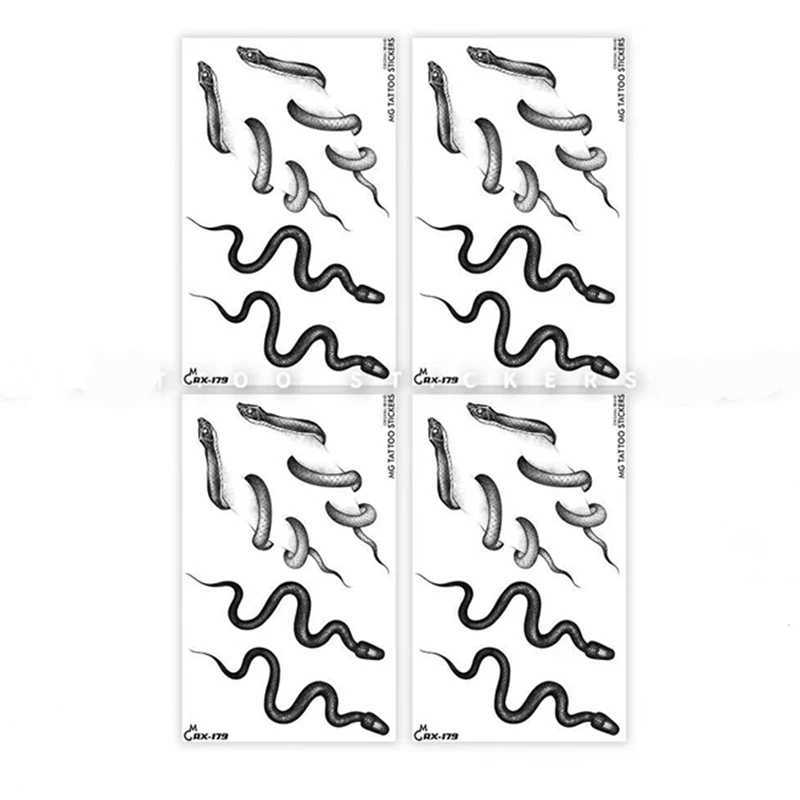 Black Snake Collar Temporary Tattoo Stickers Mens and Womens Tattoos Et Art Corporel Fake Tattoos Cool Tattoos TenporalesXJ25414