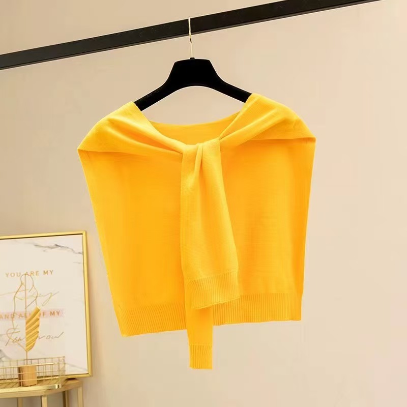 K392 2024 new knitted striped shawl outer wear high-end women's summer air-conditioned room neck waistcoat autumn and winter warm neck scarf
