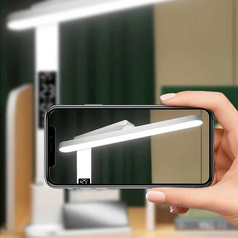 LED Learning Desk Lamp USB CharginG Holder Unilateral Clock Three-Level Light Source Adjustment Long Press Stepless Dimming M251114