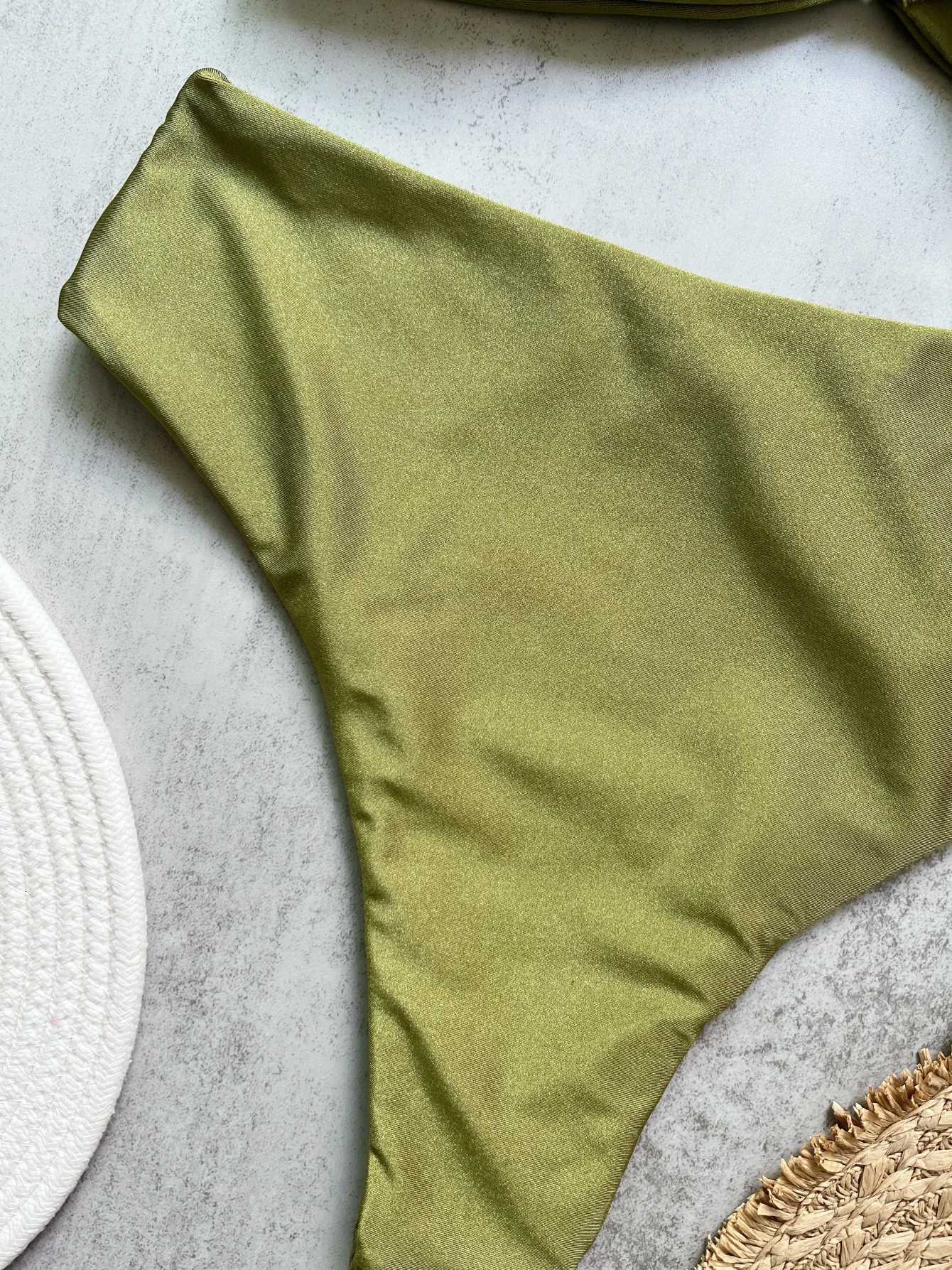 Bandeau Bikini Push Up Women Swimsuits 2024 Sexy Female Swimwear Brazilian Bikini Set Thong Biquini Swim Suits Solid BeachwearW251113