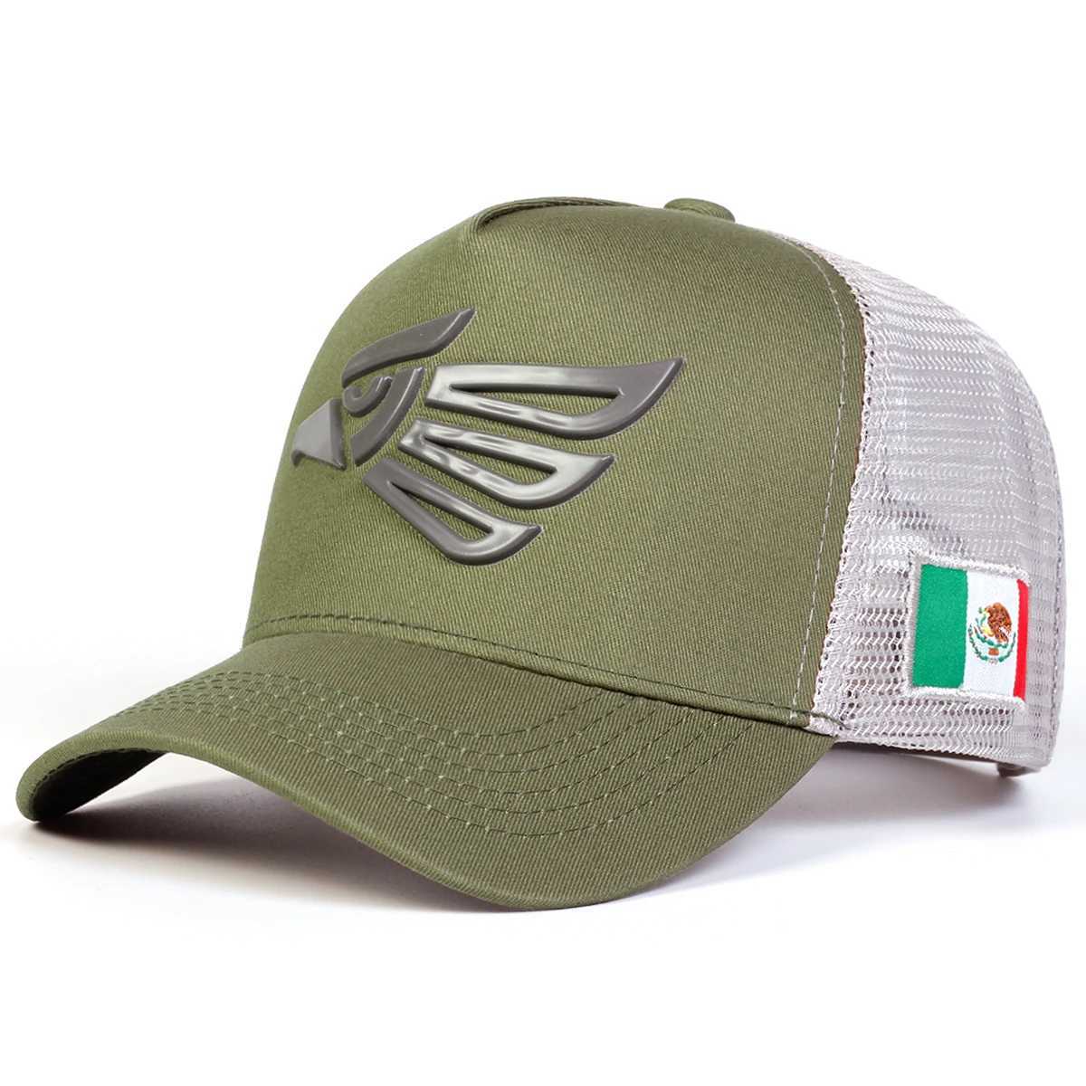 Neutral Mexican Eagle Label Baseball Mesh Hat Spring Summer Outdoor Adjustable Casual Hat W250414
