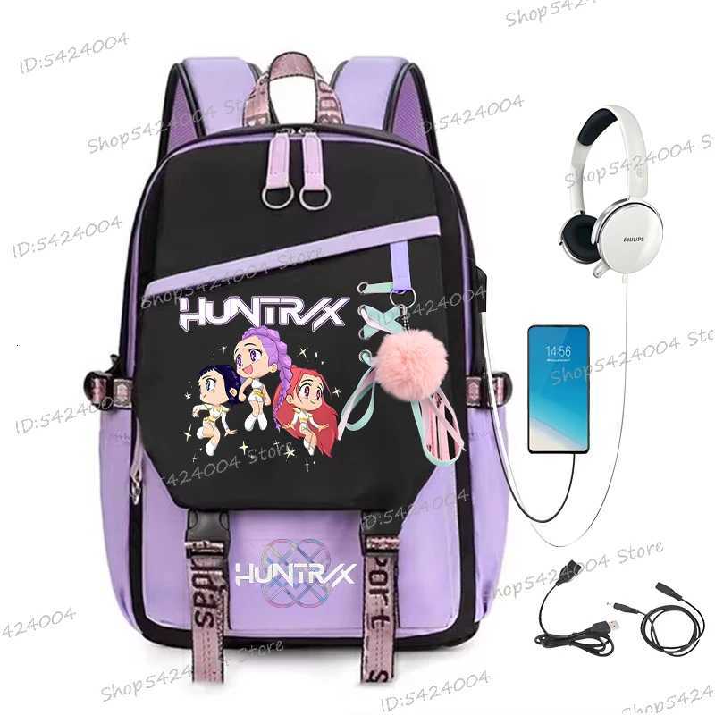 Funny Anime Cartoon Backpack with USB Charging Casual Cartoon Rumi Schoolbags Anime Cartoon Teen Anime BagpackW251113
