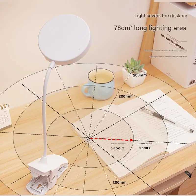 LED eye protection clip desk lamp dormitory study lamp charging night light student special bedside reading lamp light enough M251114